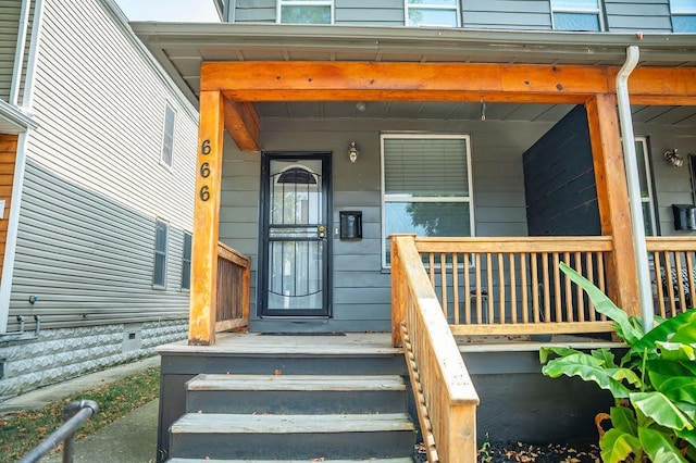 property entrance with a porch