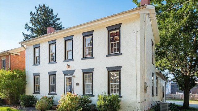 view of front of home with central AC