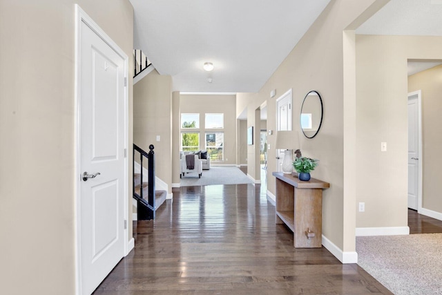 entryway featuring dark hardwood / wood-style floors