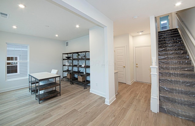 interior space featuring light hardwood / wood-style flooring