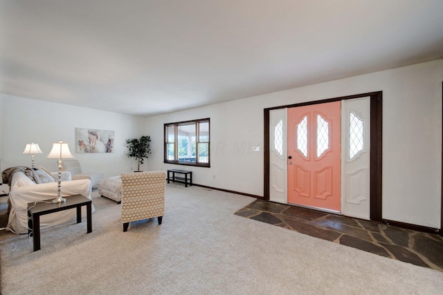 view of carpeted entryway