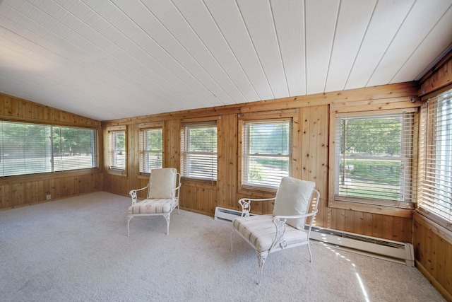 unfurnished sunroom with baseboard heating