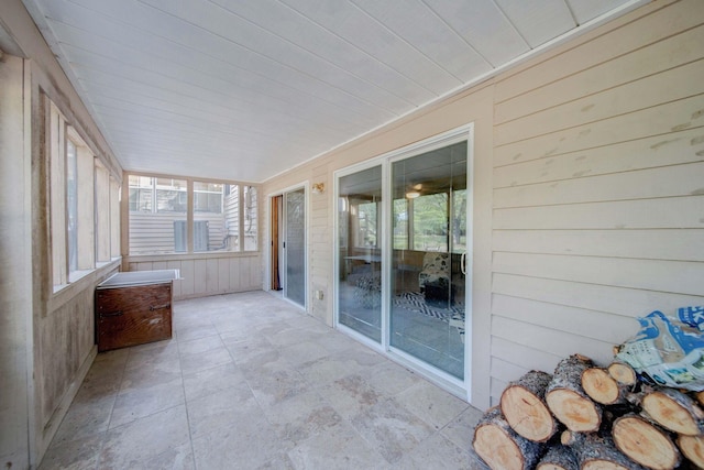 view of unfurnished sunroom