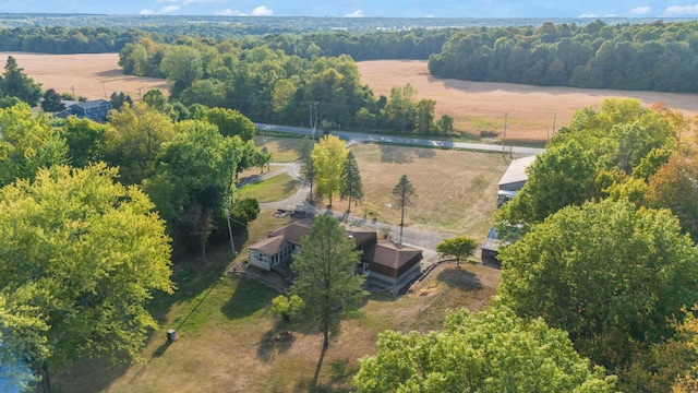 bird's eye view with a rural view