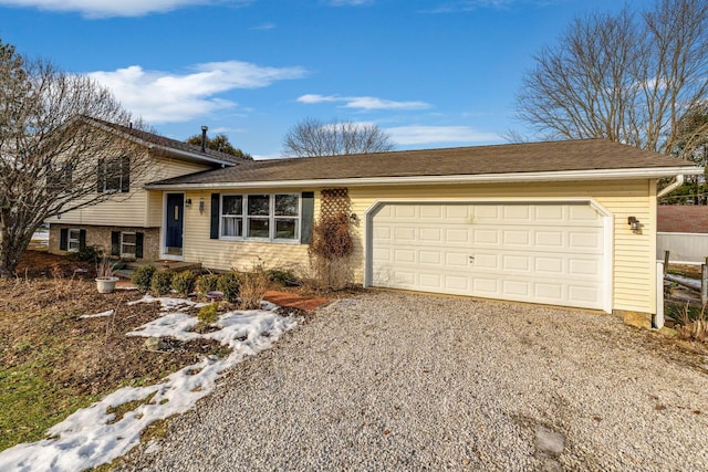 view of front of house with a garage