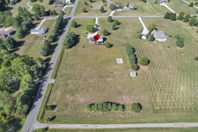 aerial view featuring a rural view