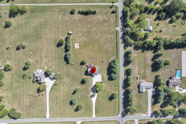 bird's eye view with a rural view