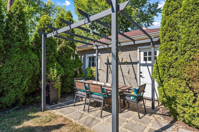 view of patio with a pergola