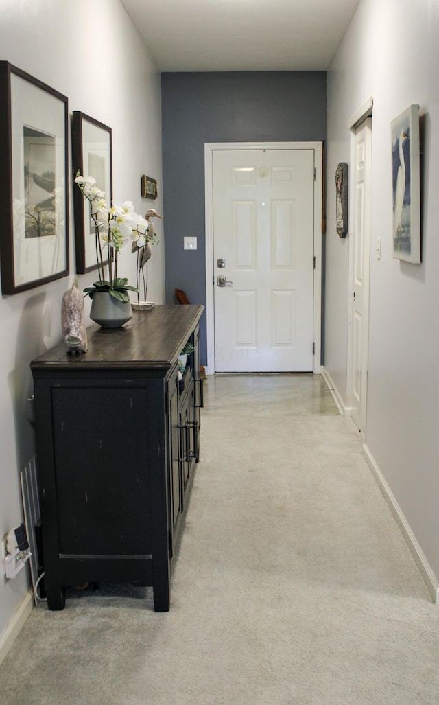 entryway with carpet