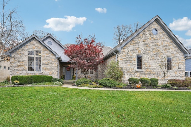 view of property with a front lawn