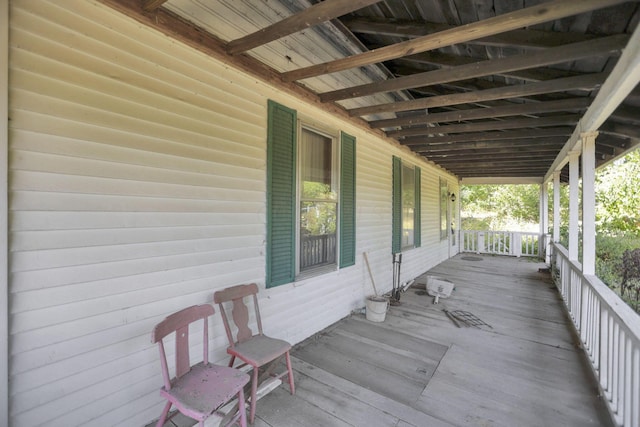 wooden deck with a porch