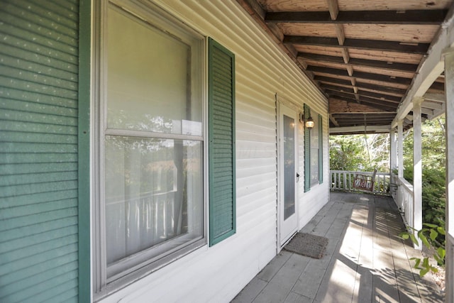 view of patio featuring a porch