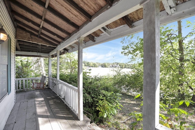 deck with covered porch