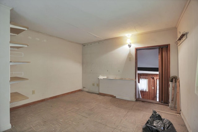 spare room featuring light parquet floors