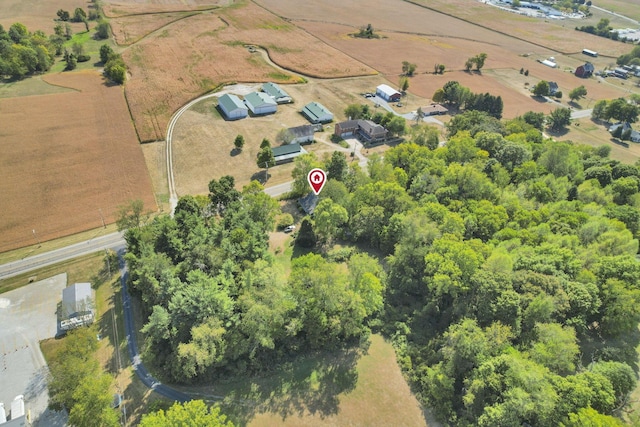 bird's eye view with a rural view