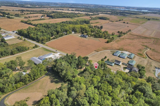 bird's eye view with a rural view