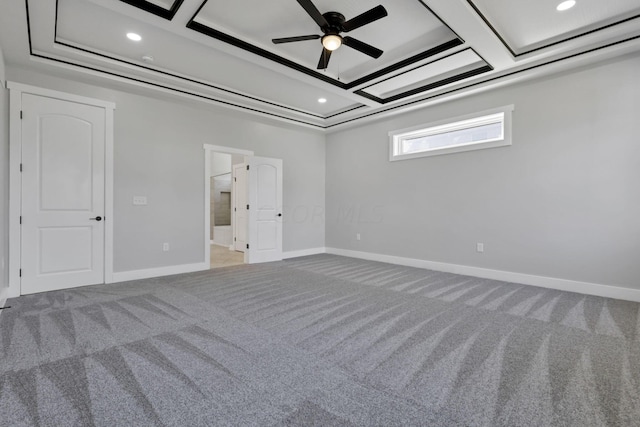 13917 Fantasy Way, Pickerington, OH 43147 - unfurnished room featuring carpet flooring, ceiling fan, and coffered ceiling
