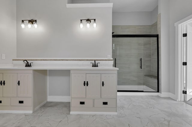 13917 Fantasy Way, Pickerington, OH 43147 - bathroom with vanity and a shower with shower door