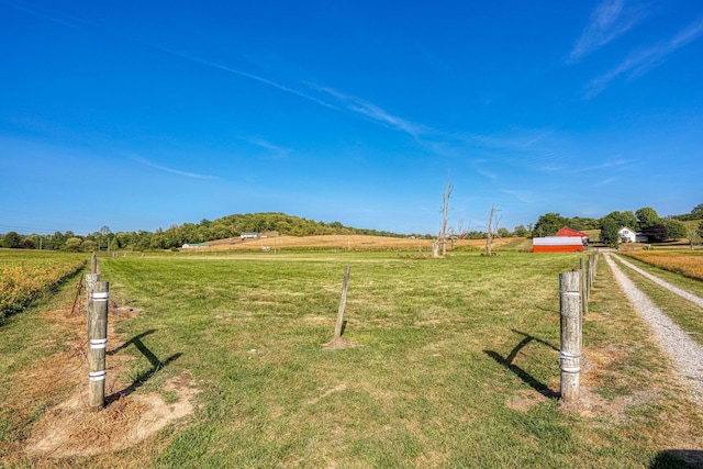 view of yard featuring a rural view