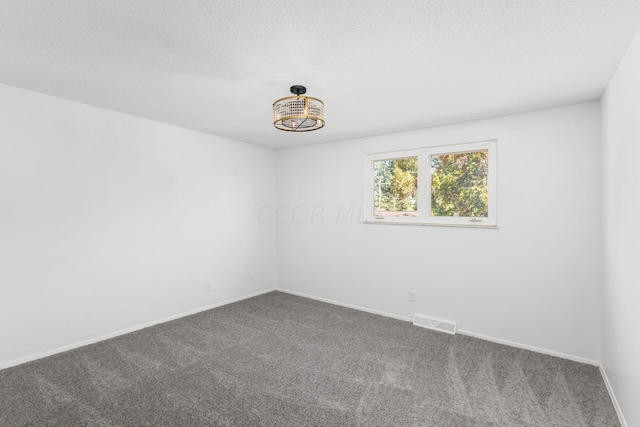 unfurnished room featuring carpet floors and a textured ceiling