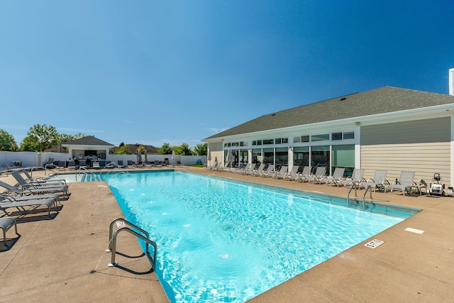 view of pool with a patio area