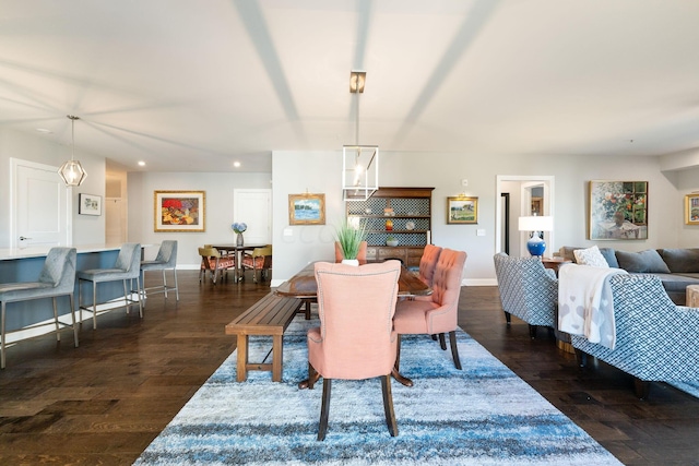 dining room featuring dark hardwood / wood-style flooring