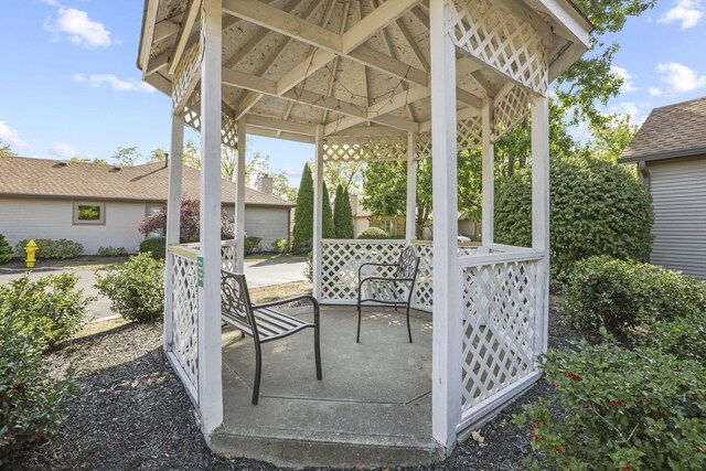 view of patio / terrace featuring a gazebo