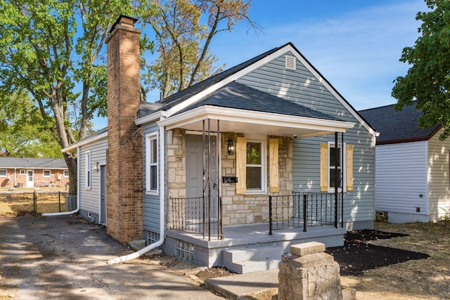 bungalow-style home with covered porch