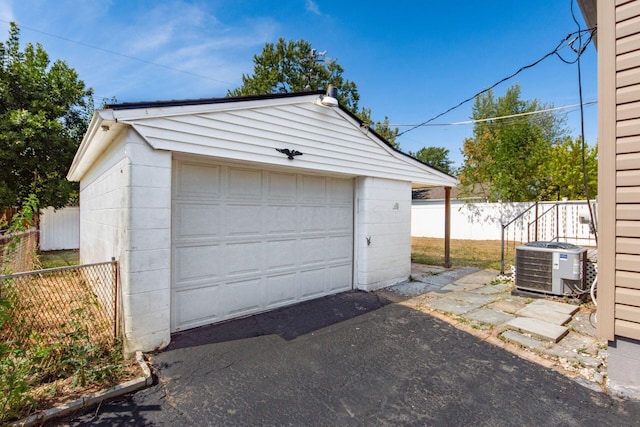 garage with central air condition unit