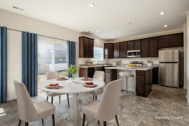 dining room with sink