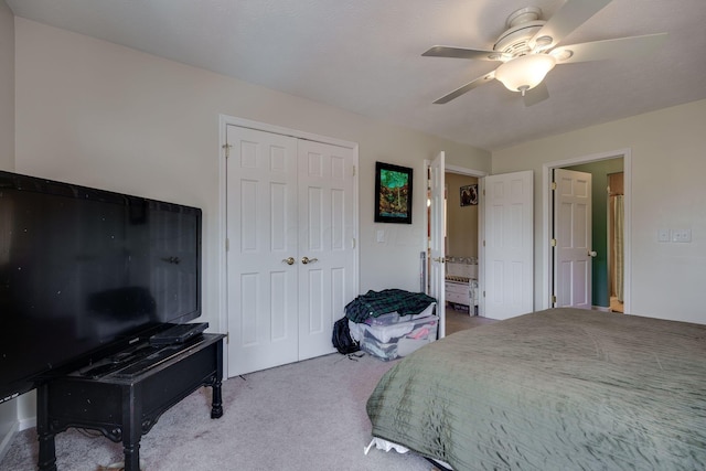 3630 Singing Wind Way, Urbana, OH 43078 - bedroom featuring carpet, a closet, and a ceiling fan