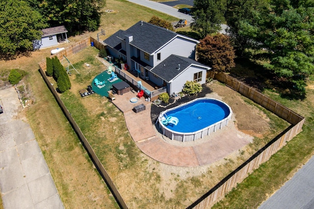 3630 Singing Wind Way, Urbana, OH 43078 - aerial view of property and surrounding area featuring a pool