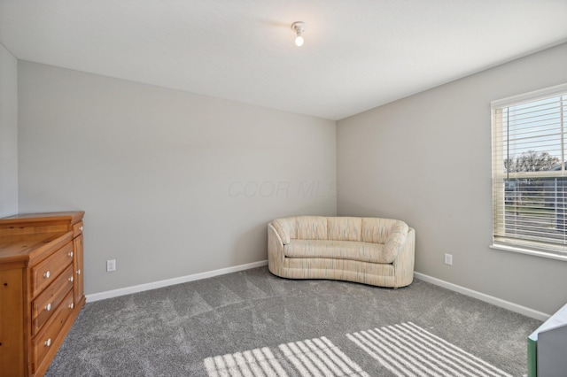 unfurnished room with baseboards and carpet flooring