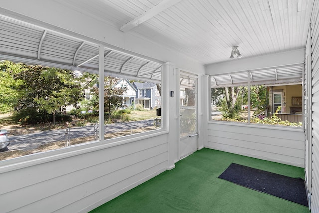 view of unfurnished sunroom