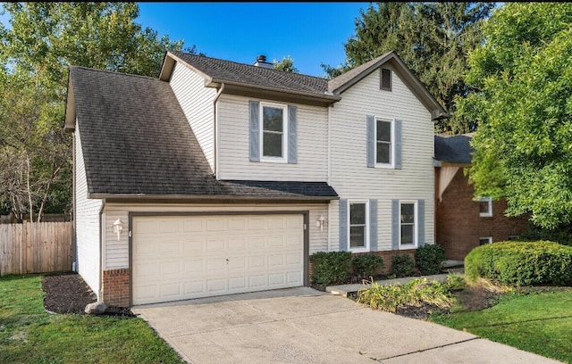 front facade with a garage