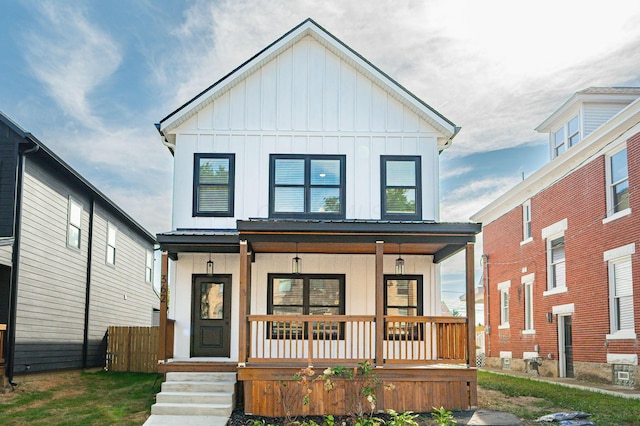 view of front of property with a porch