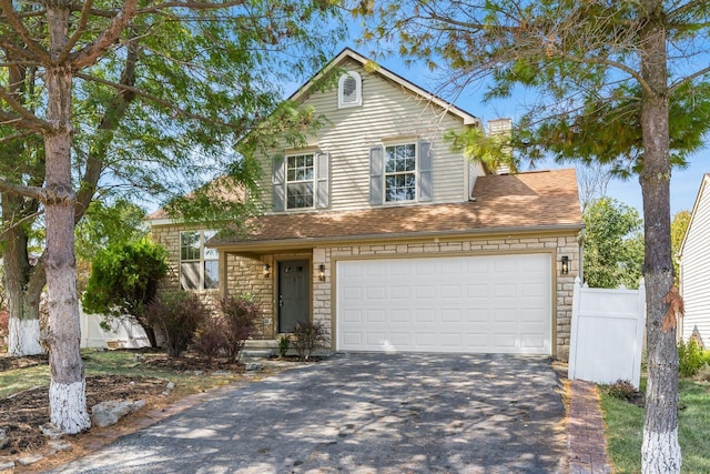 view of front of house with a garage