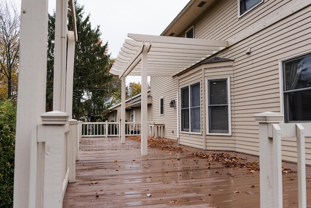 deck featuring a pergola