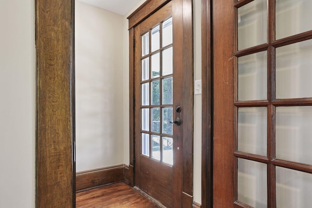 entryway featuring wood-type flooring