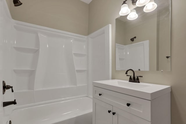 bathroom featuring vanity and bathtub / shower combination