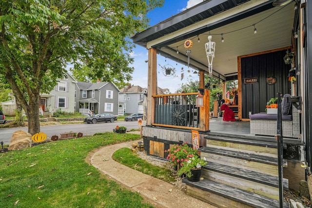 exterior space with covered porch