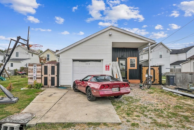 view of garage