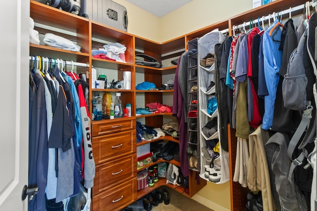 view of walk in closet