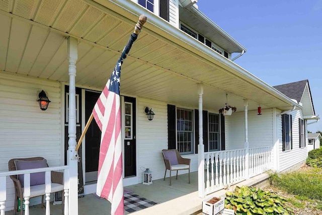 property entrance with a porch