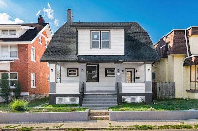 view of front of property with a porch