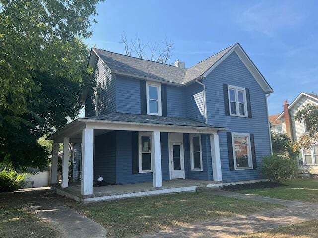 view of front of home with covered porch