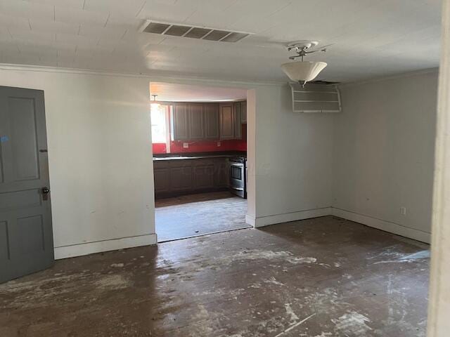 interior space featuring crown molding