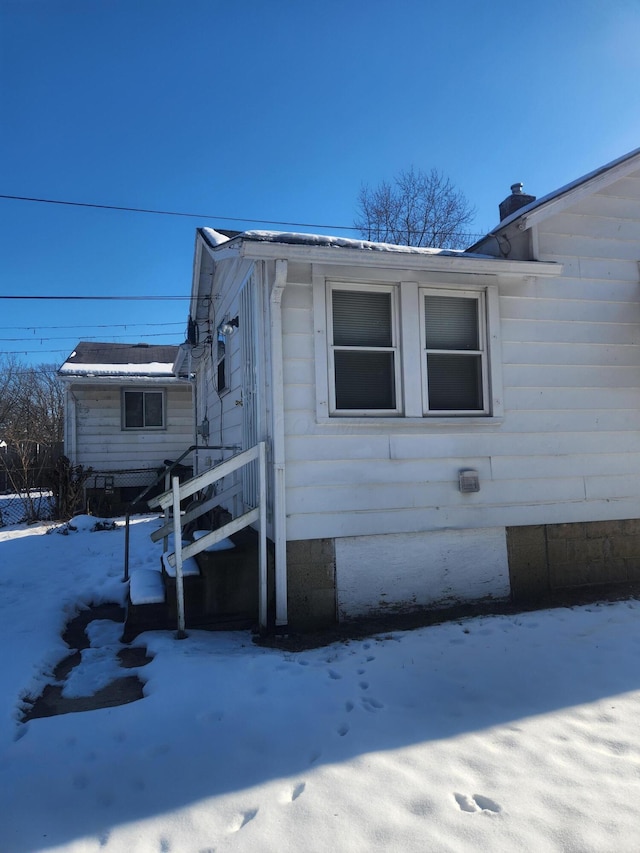 view of snowy exterior