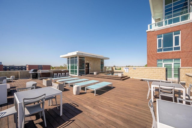 deck with grilling area