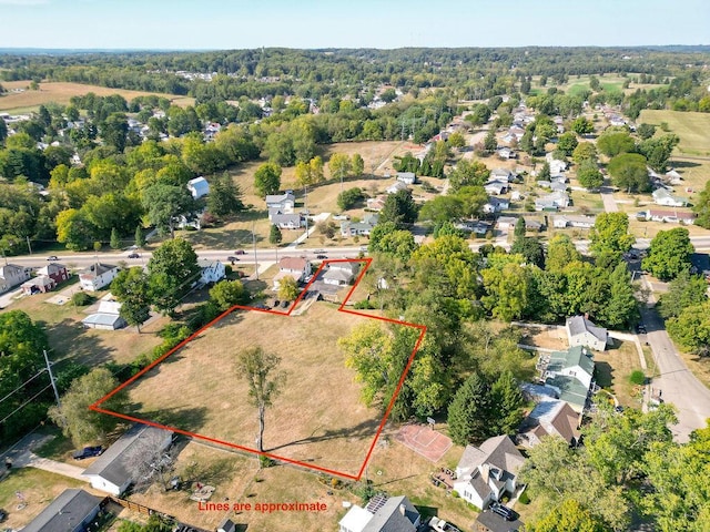 702 Coshocton Ave, Mount Vernon, OH 43050 - aerial view of residential area featuring property boundaries highlighted
